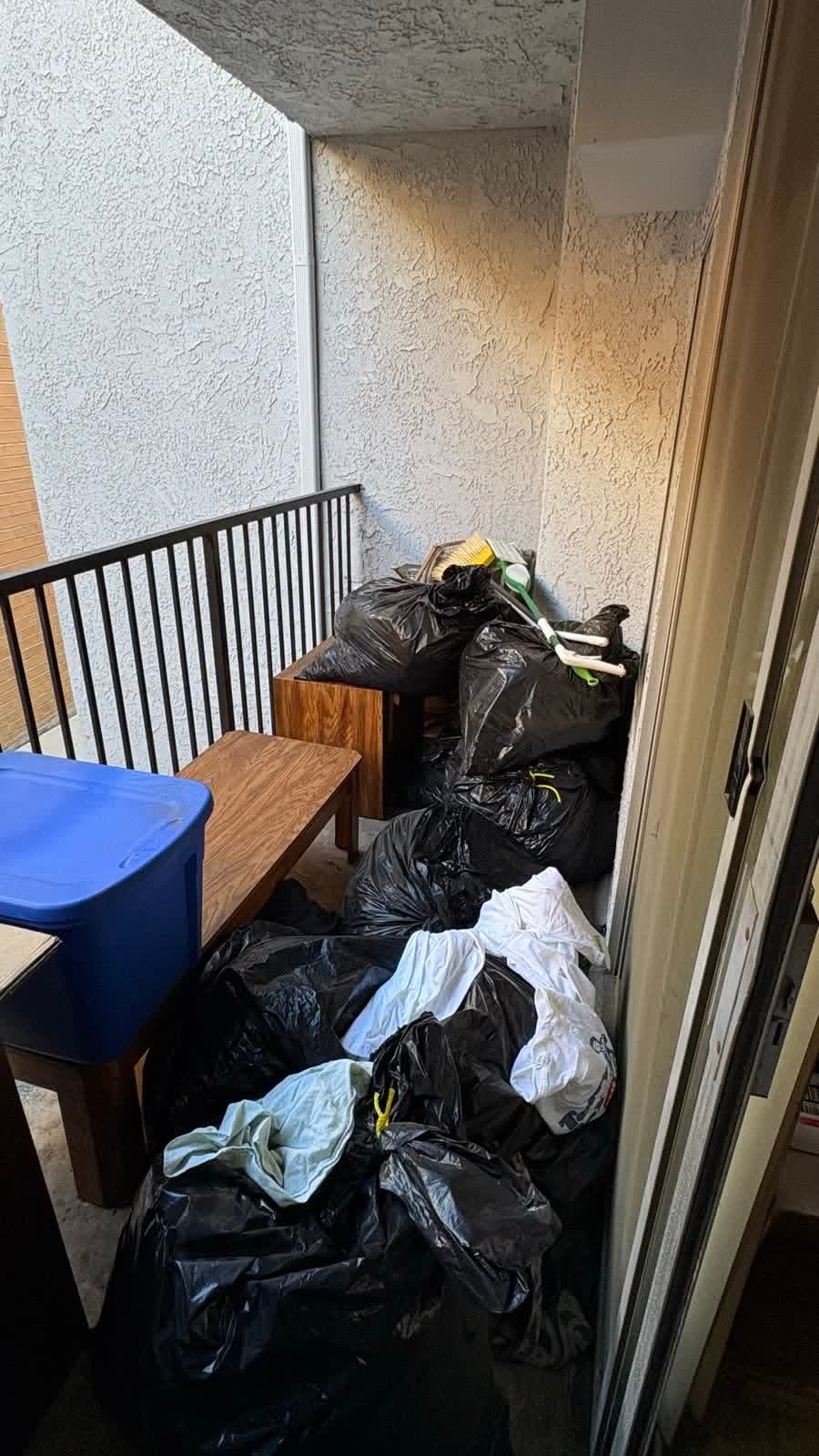 Before — Apartment cleanout, West LA — balcony