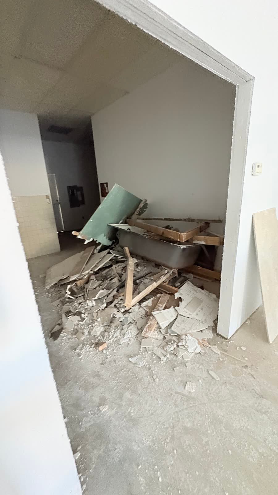Interior demolition debris in an office suite, Moorpark